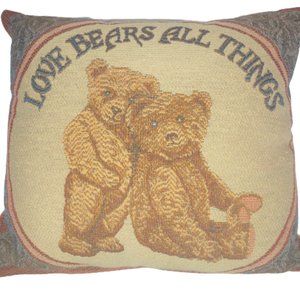 Dakotah Teddy Bear Tapestry Throw Pillow Cushion Love Bears All Things Home Dec